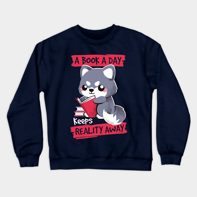 booked wolf Crewneck Sweatshirt by NemiMakeit